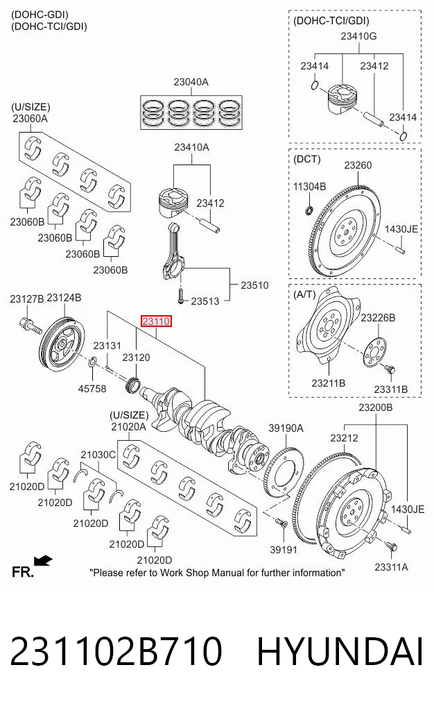 231102B710 Hyundai/Kia Коленвал двигателя