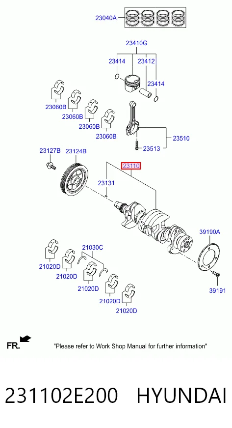 231102E200 Hyundai/Kia Коленвал двигателя