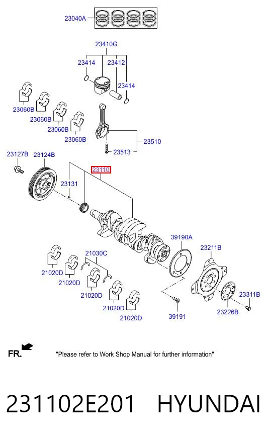 231102E201 Hyundai/Kia Коленвал двигателя