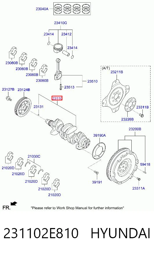 231102E810 Hyundai/Kia Коленвал двигателя