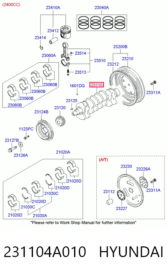 231114A000 Honda Коленвал двигателя