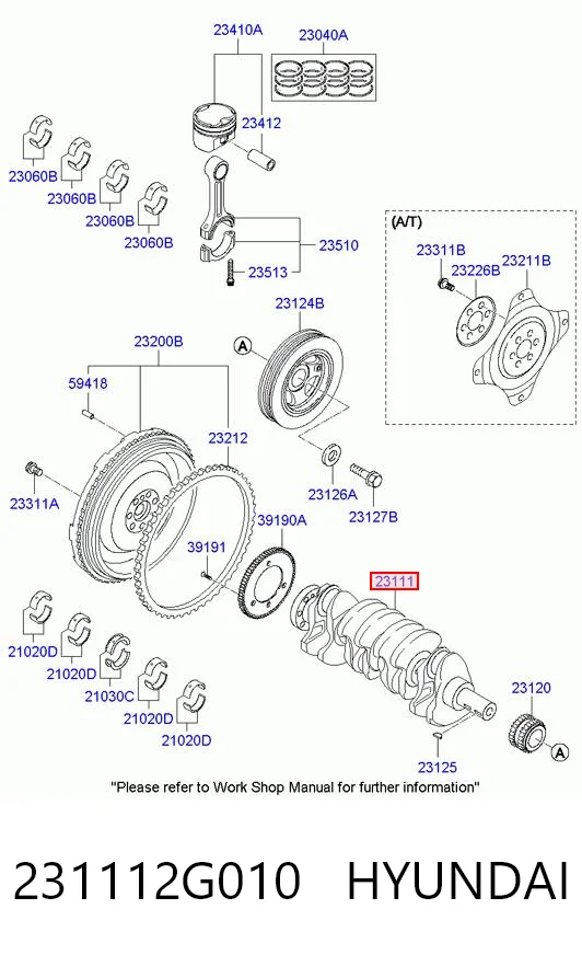 231112G010 Hyundai/Kia Коленвал двигателя