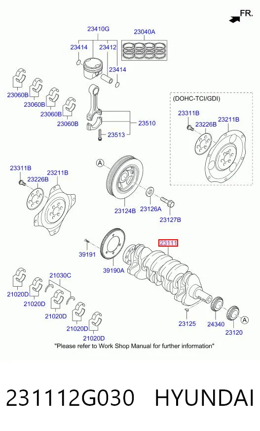 231112G030 Hyundai/Kia Коленвал двигателя