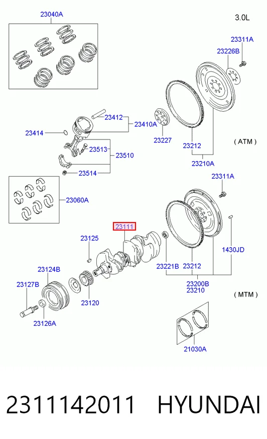 Коленвал 3S105002 AND