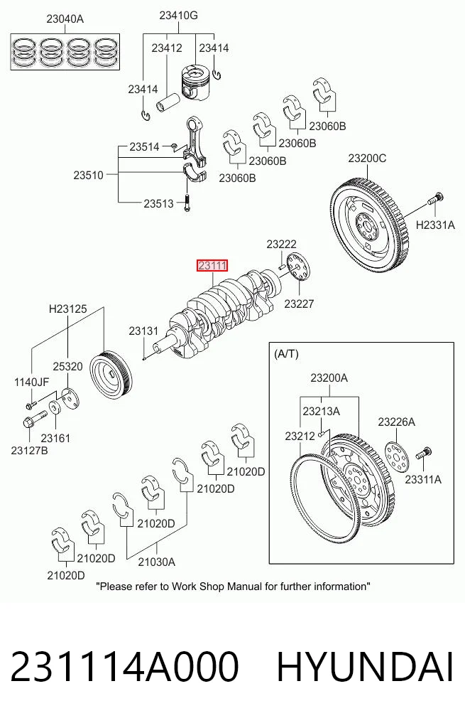 Купить 231114A000 Honda Коленвал