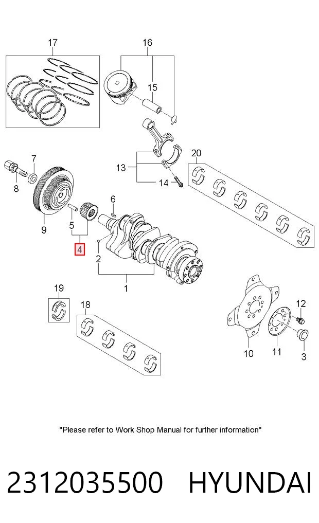 2312035500 Hyundai/Kia Звезда коленчатого вала