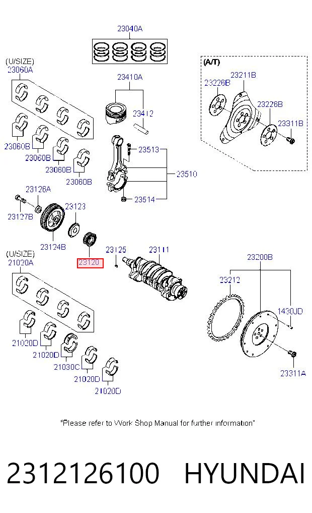 2312126100 Hyundai/Kia Звезда коленчатого вала