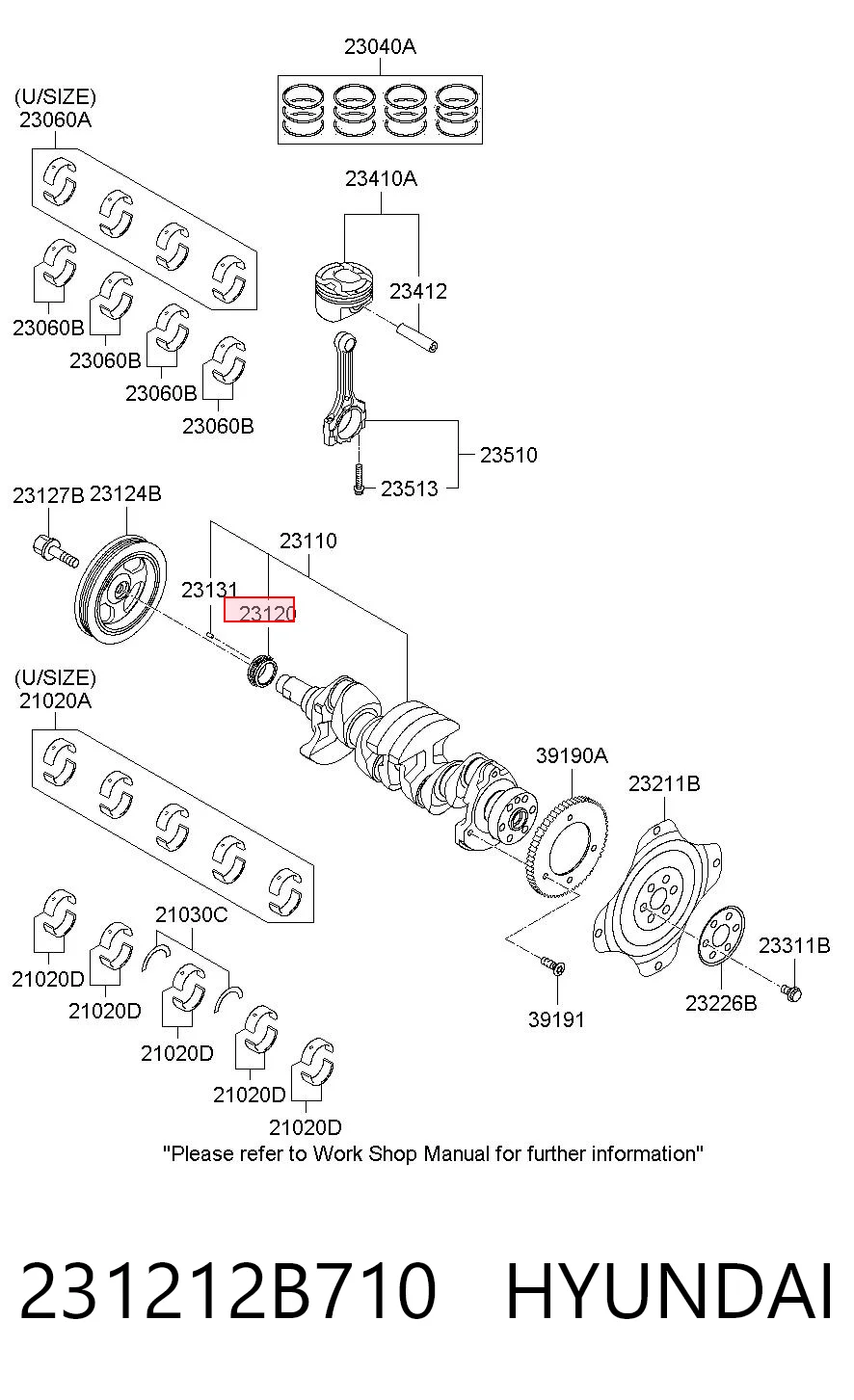 231212B710 Hyundai/Kia Звезда коленчатого вала