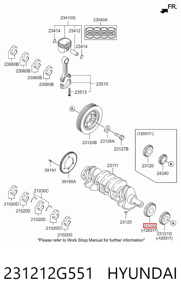 231212G551 Hyundai/Kia Звезда коленчатого вала