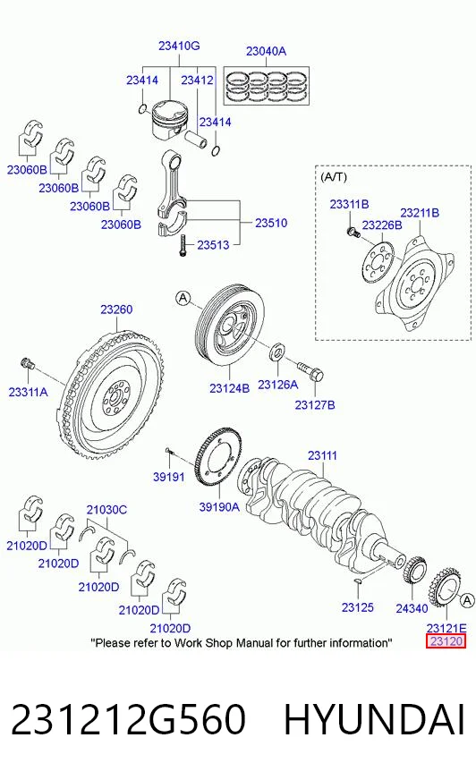231212G560 Hyundai/Kia Звезда коленчатого вала