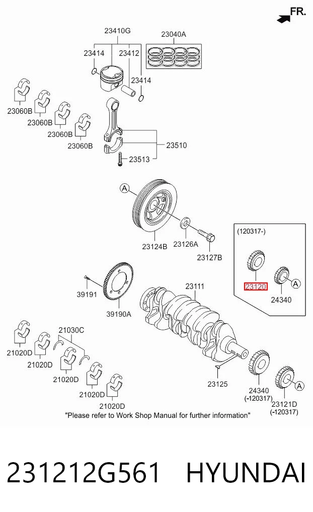 231212G561 Hyundai/Kia Звезда коленчатого вала