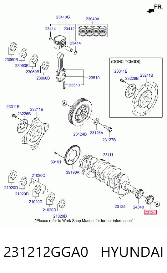 231212GGA0 Hyundai/Kia Звезда коленчатого вала