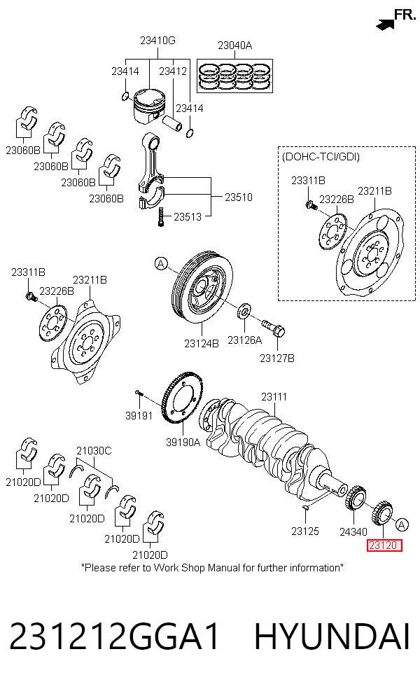231212GGA1 Hyundai/Kia Звезда коленчатого вала