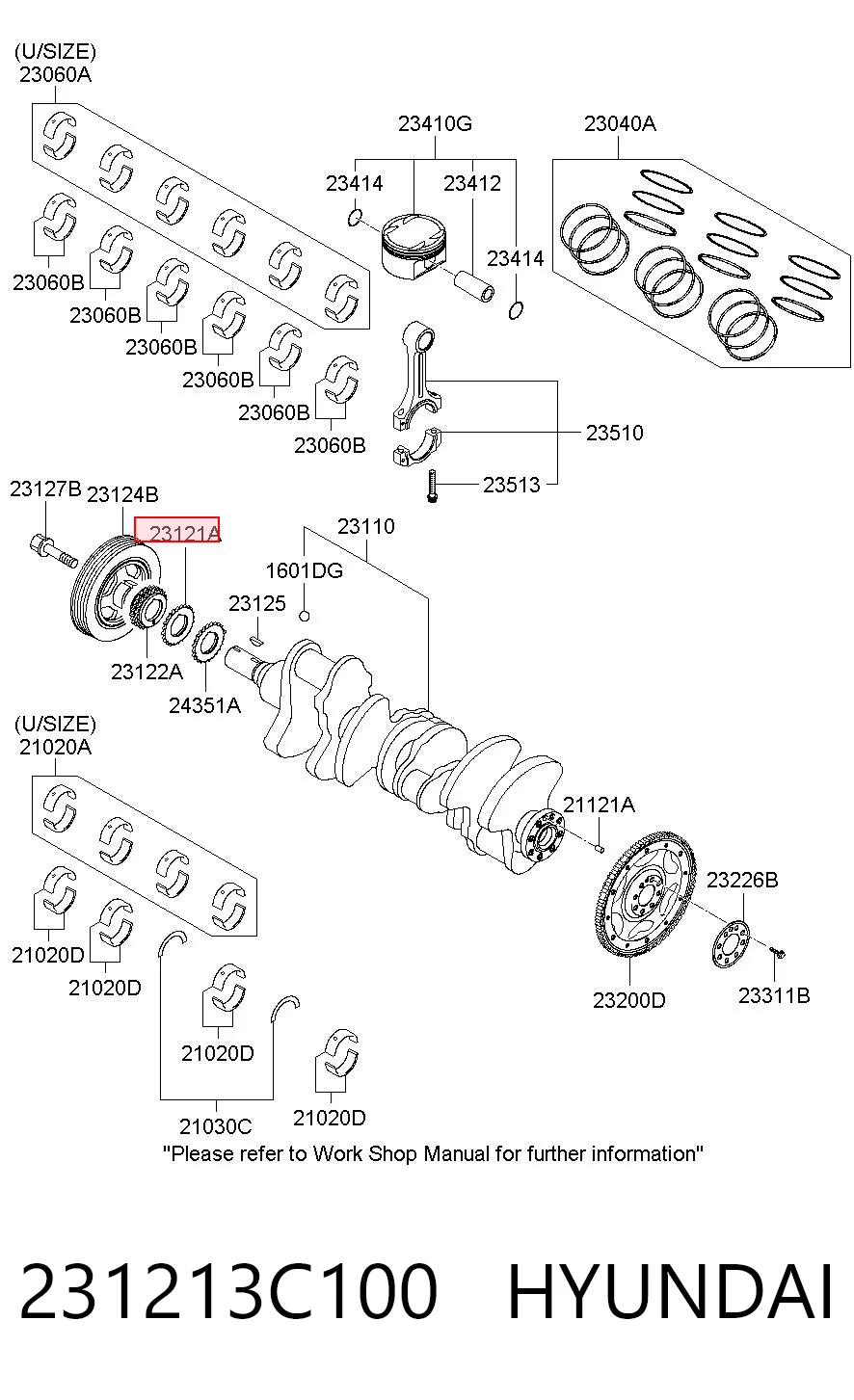 231213C100 Hyundai/Kia Звезда коленчатого вала