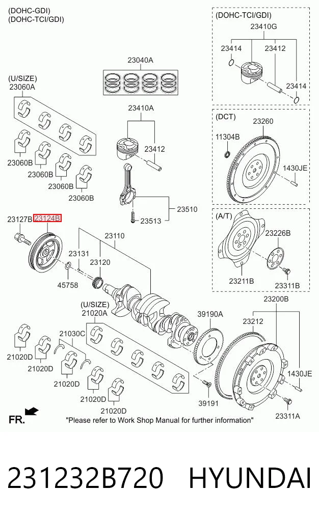 231232B720 Hyundai/Kia Шкив коленчатого вала