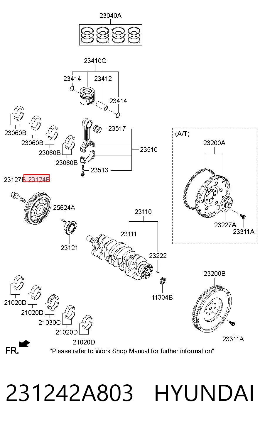 231242A803 Hyundai/Kia Шкив коленчатого вала