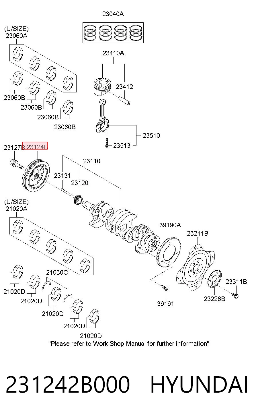 231242B000 Hyundai/Kia Шкив коленчатого вала