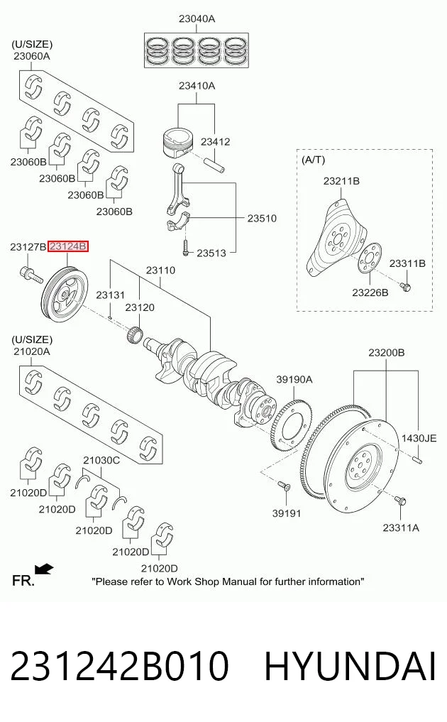 231242B010 Hyundai/Kia Шкив коленчатого вала