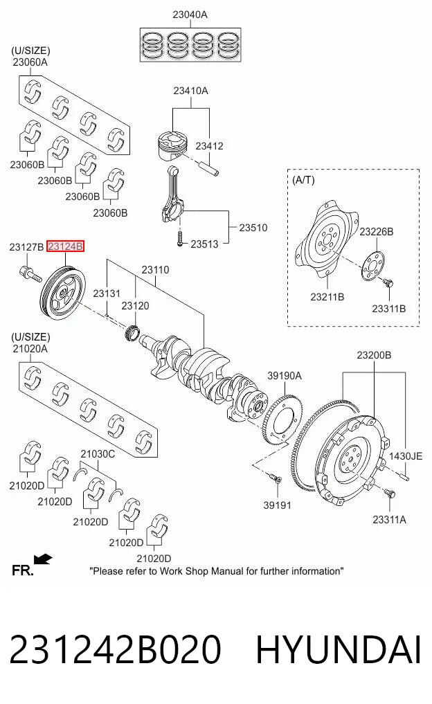 231242B020 Hyundai/Kia Шкив коленчатого вала