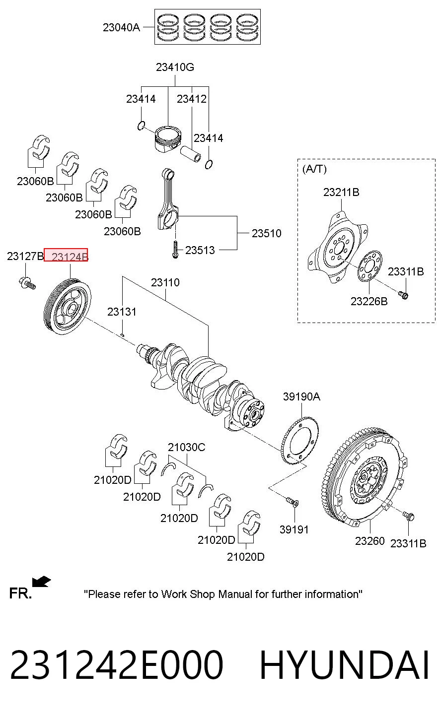 231242E000 Hyundai/Kia Шкив коленчатого вала