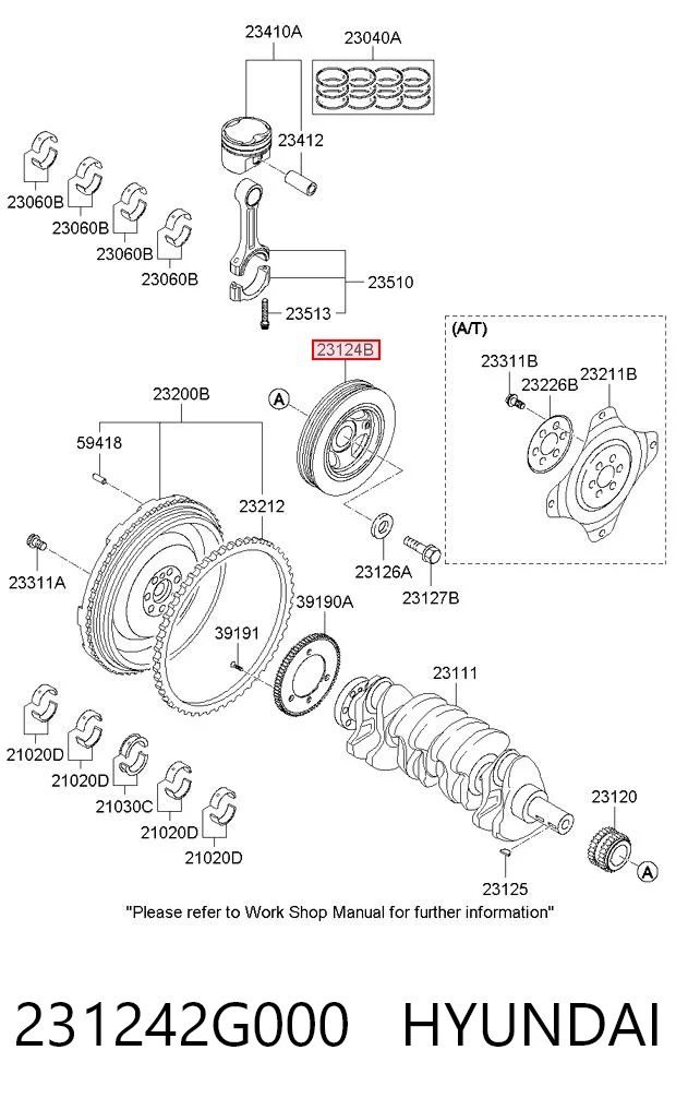 231242G000 Hyundai/Kia Шкив коленчатого вала