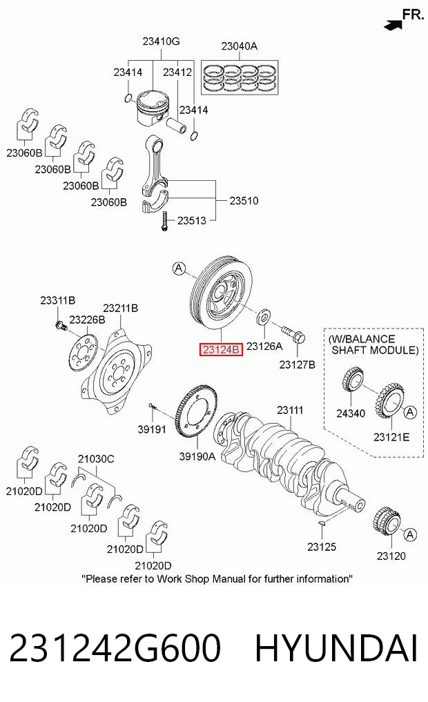 231242G600 Hyundai/Kia Шкив коленчатого вала