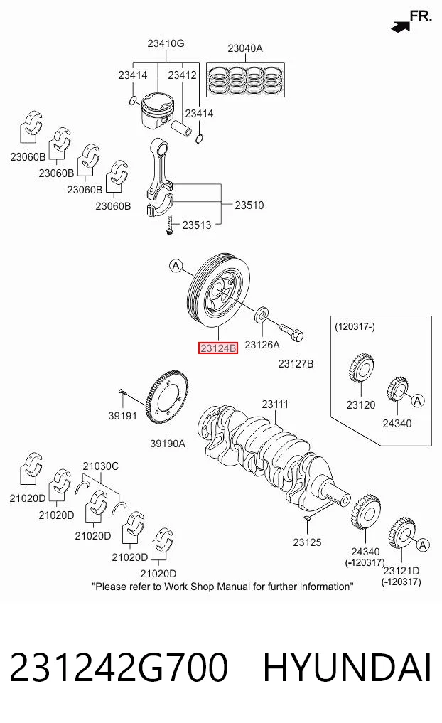 231242G700 Hyundai/Kia Шкив коленчатого вала
