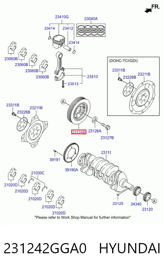 231242GGA0 Hyundai/Kia Шкив коленчатого вала