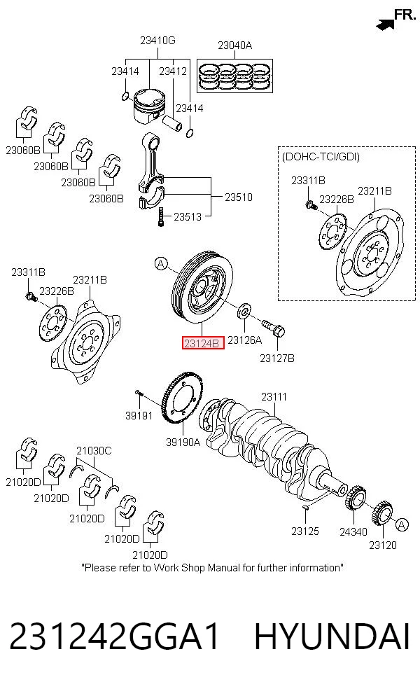 231242GGA1 Hyundai/Kia Шкив коленчатого вала