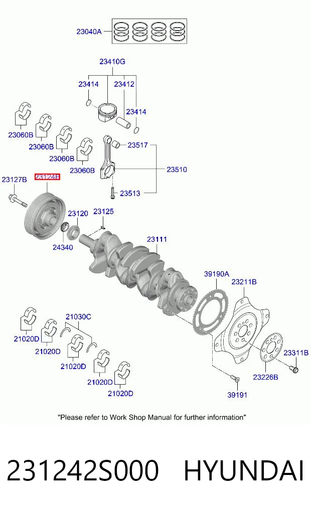 231242S000 Hyundai/Kia Шкив коленчатого вала