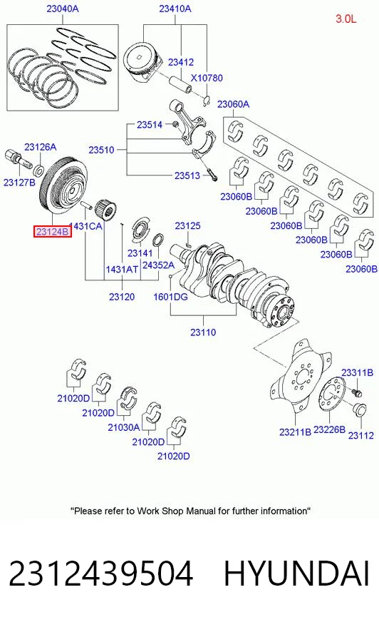 2312439504 Hyundai/Kia Шкив коленчатого вала