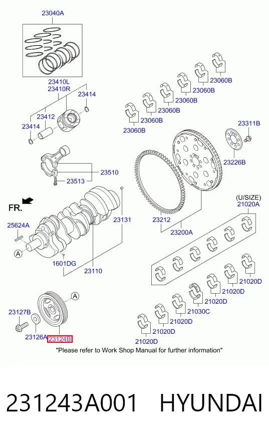 231243A001 Hyundai/Kia Шкив коленчатого вала