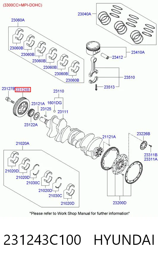 231243C100 Hyundai/Kia Шкив коленчатого вала