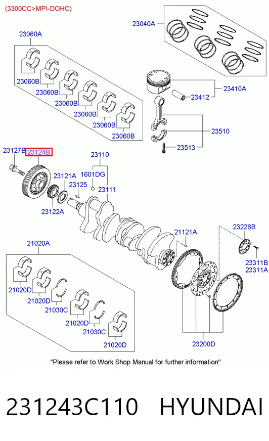 231243C110 Hyundai/Kia Шкив коленчатого вала