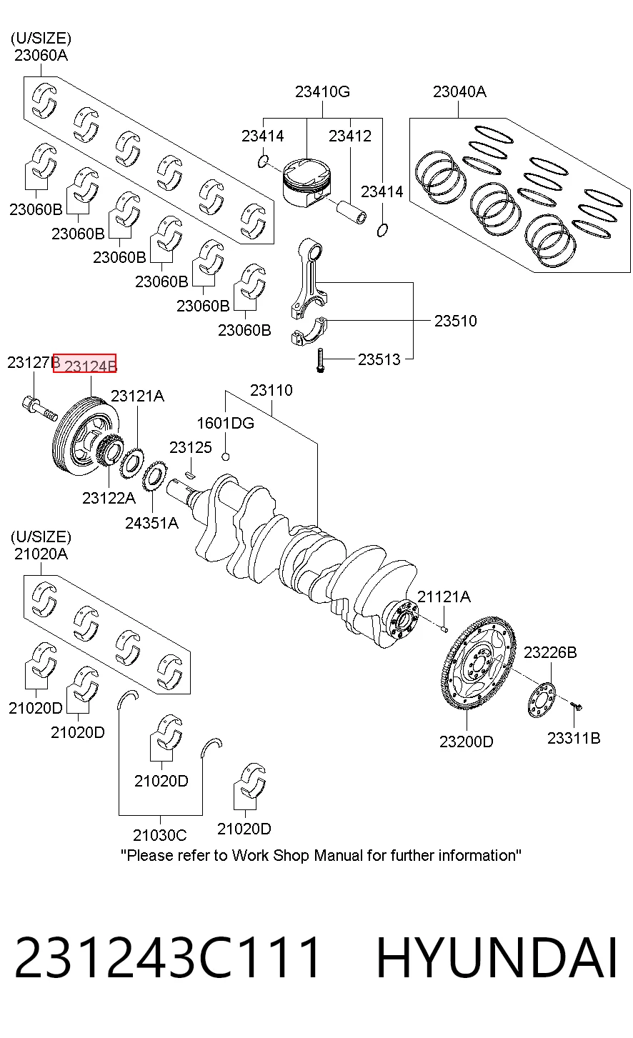 231243C111 Hyundai/Kia Шкив коленчатого вала