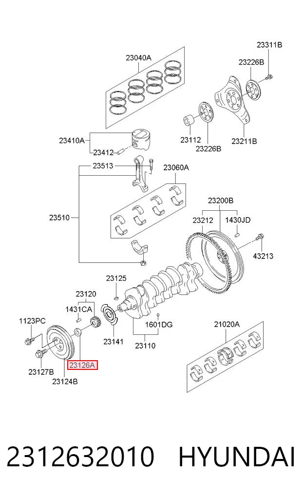 2312632010 Hyundai/Kia Шайба коленвала