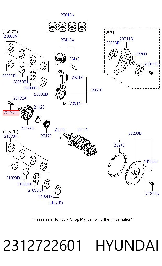 2312722601 Hyundai/Kia Болт коленвала