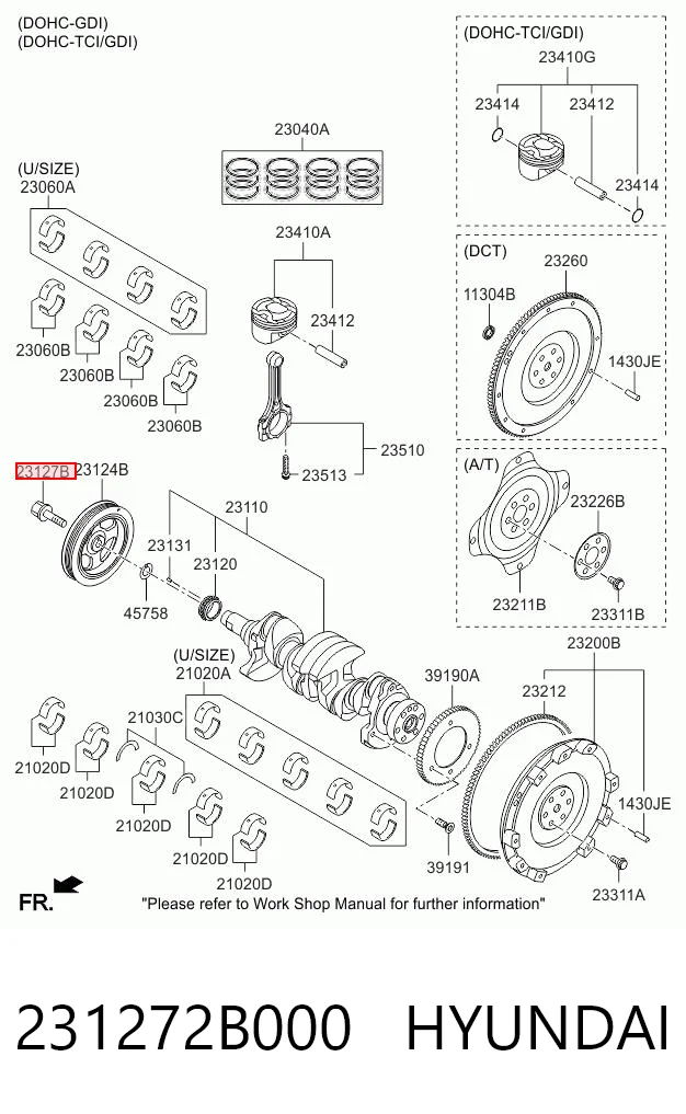 231272B000 Hyundai/Kia Болт коленвала