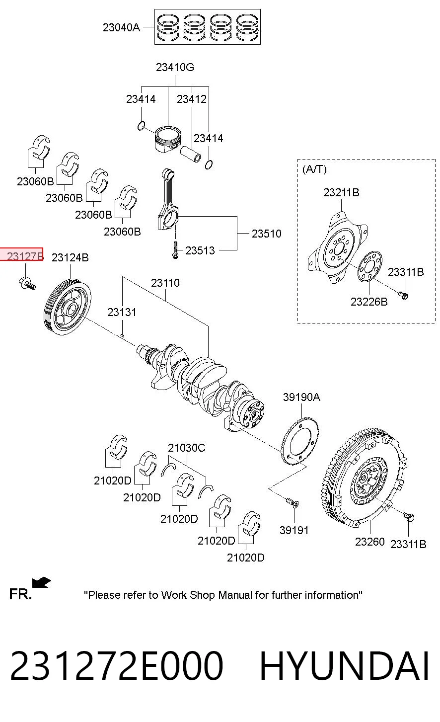 231272E000 Hyundai/Kia Болт коленвала
