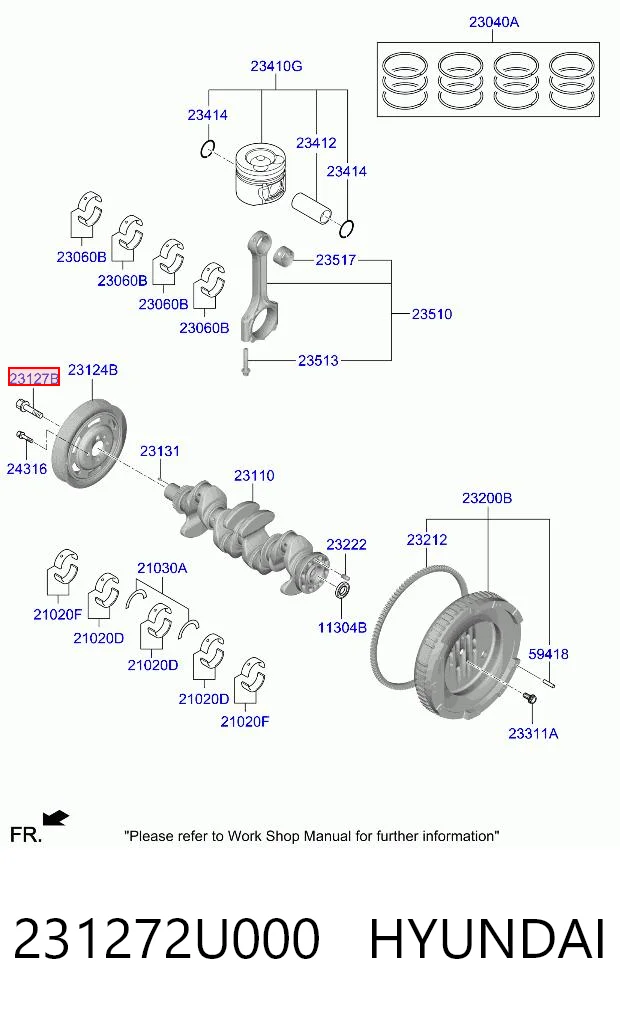 231272U000 Hyundai/Kia Болт шкива коленвала