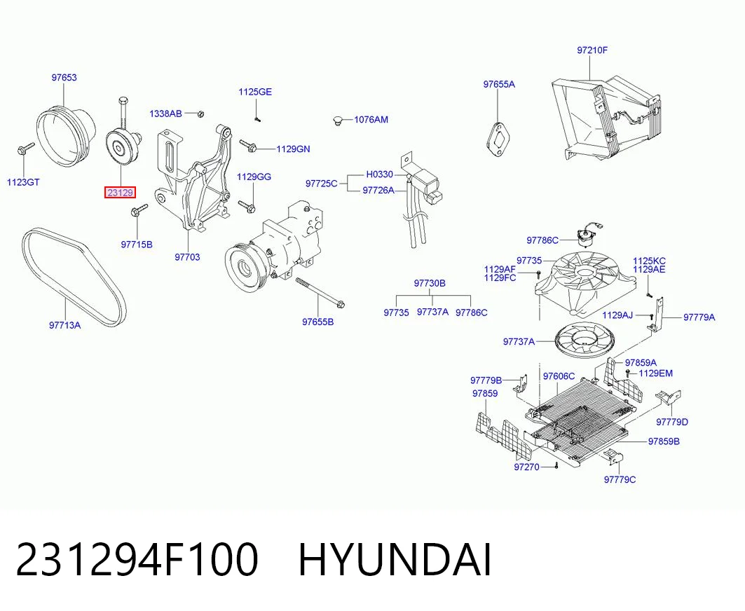 231294F100 Hyundai/Kia Ролик натяжителя ремня ГРМ