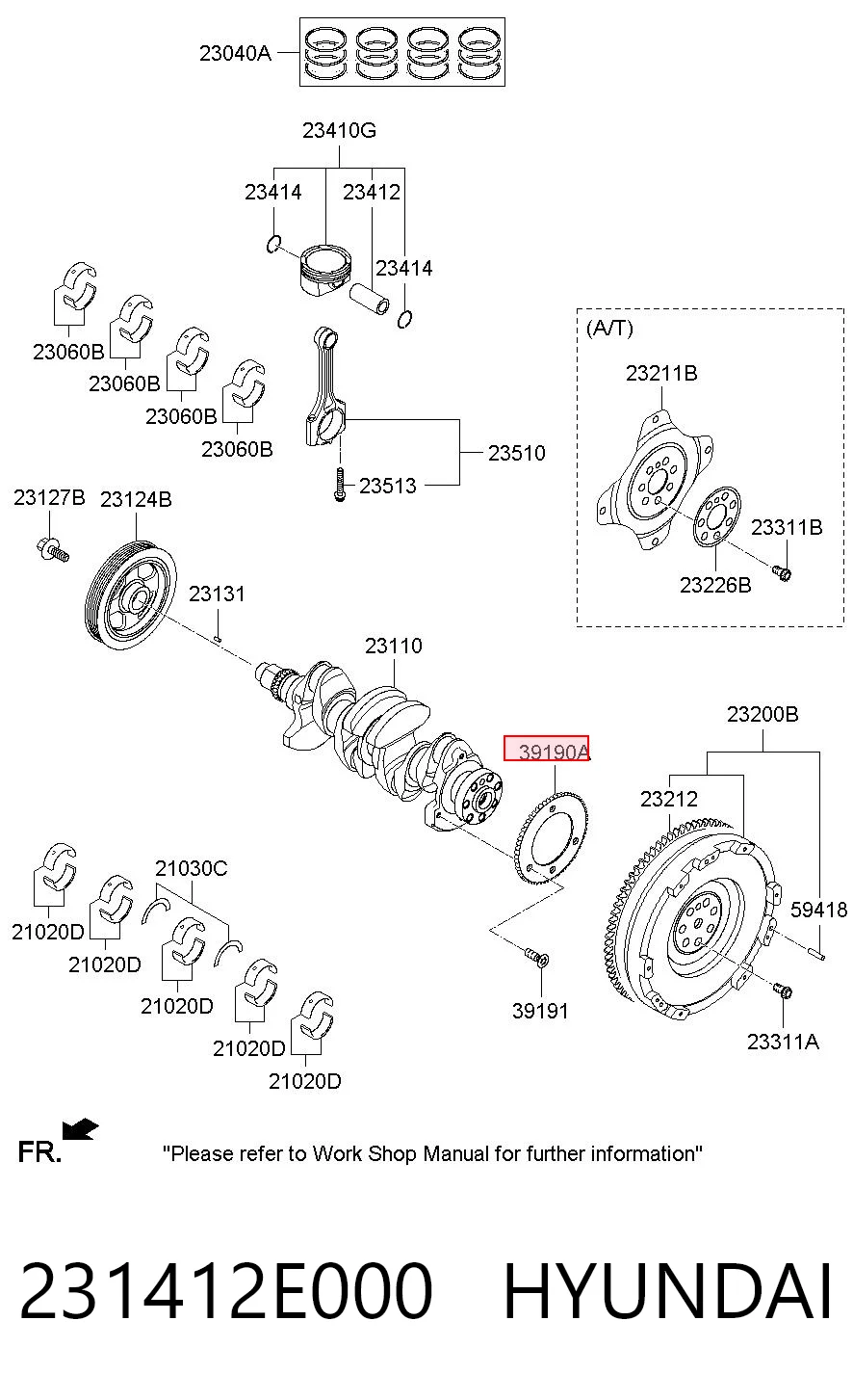 231412E000 Hyundai/Kia Зубчатый венец датчика положения коленвала