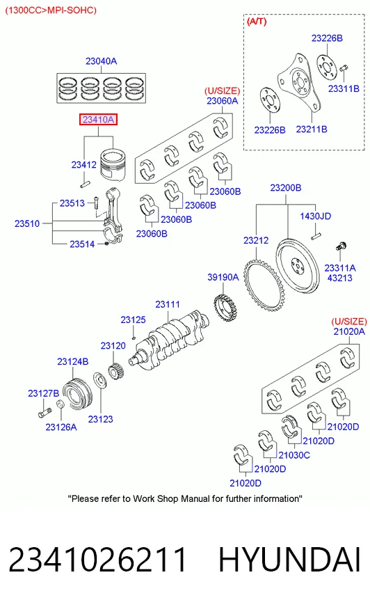 2341026510 Chrysler Поршень двигателя без колец