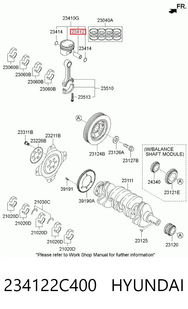234122C400 Hyundai/Kia Поршневой палец
