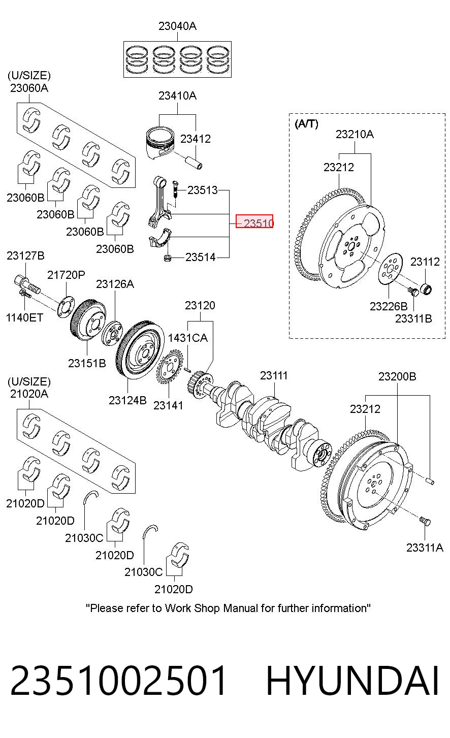 2351002501 Hyundai/Kia Шатун двигателя