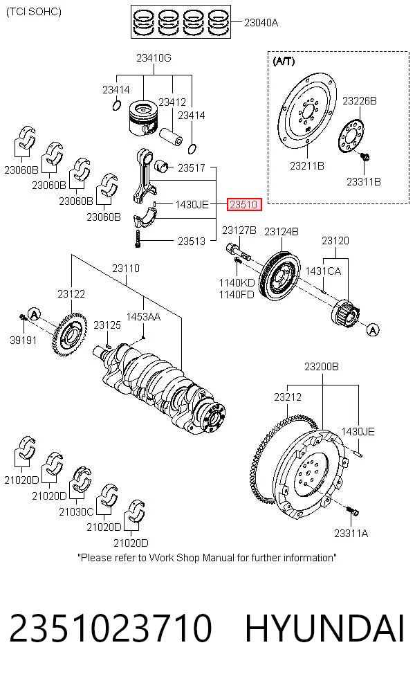 2351023710 Hyundai/Kia Шатун двигателя
