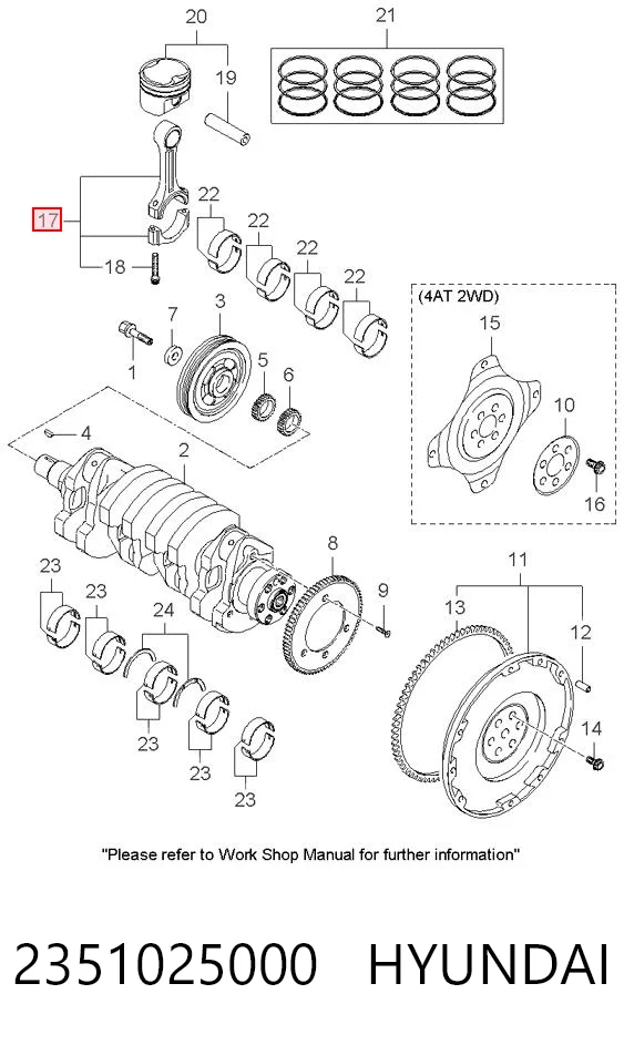2351025000 Hyundai/Kia Шатун двигателя
