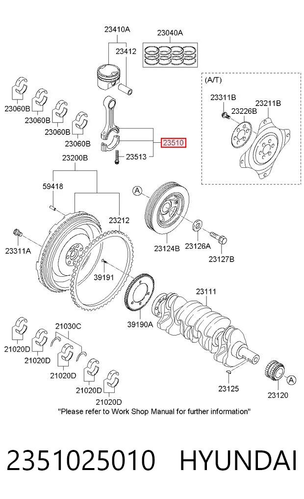 2351025010 Hyundai/Kia Шатун двигателя