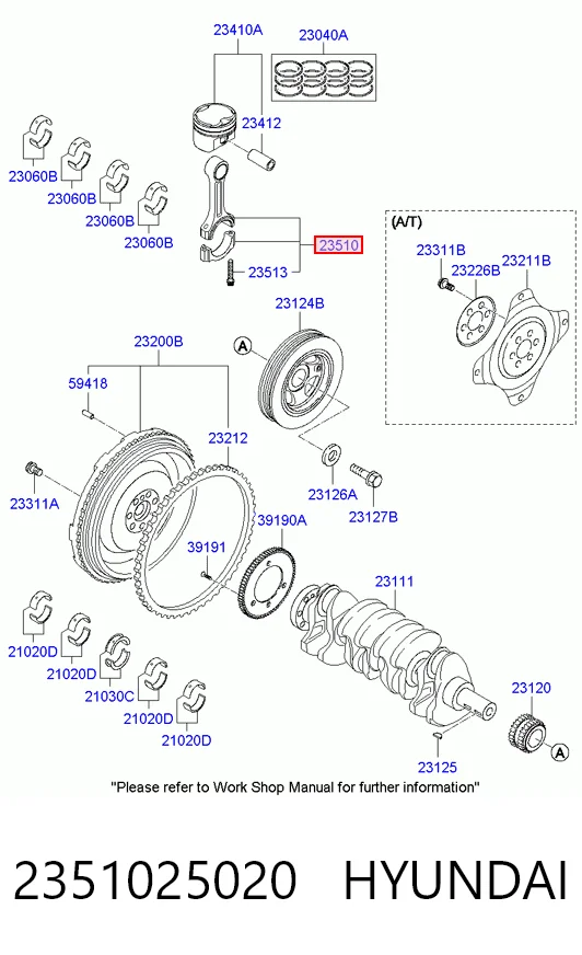 2351025020 Hyundai/Kia Шатун двигателя