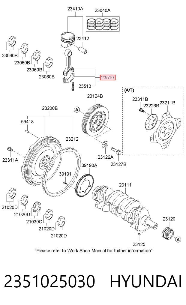 2351025030 Hyundai/Kia Шатун двигателя